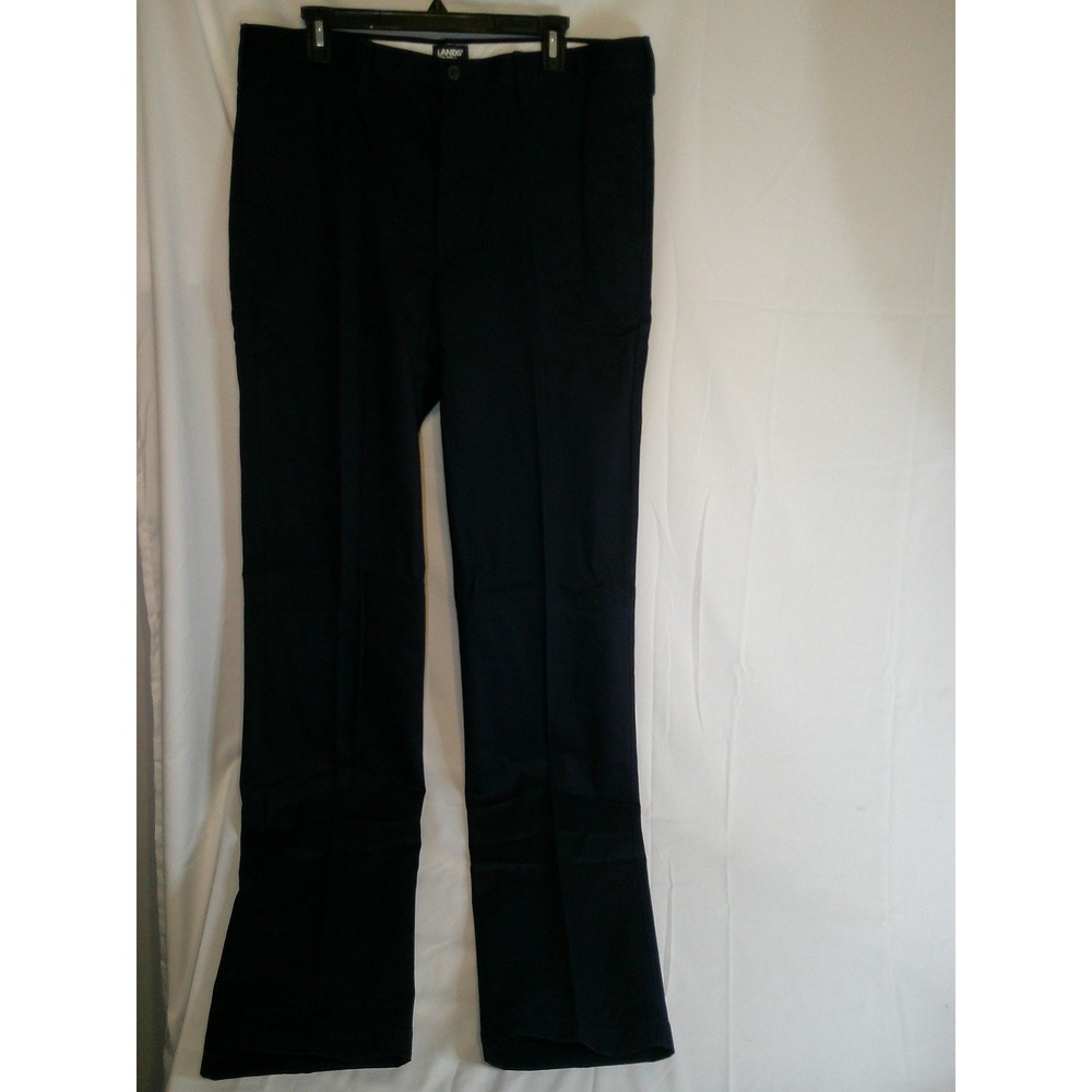 Lands' End Men's Traditional Fit 36T Navy Blue Cotton Dress Pants NWOT DISC SHIP